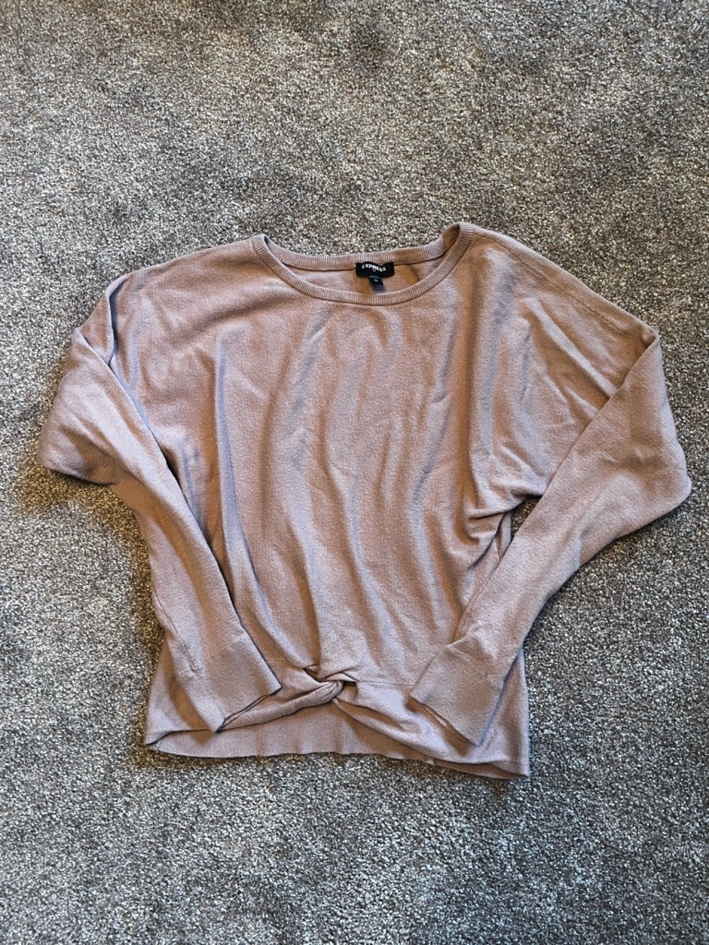 Express Mauve Twist-Hem Long Sleeve Sweater